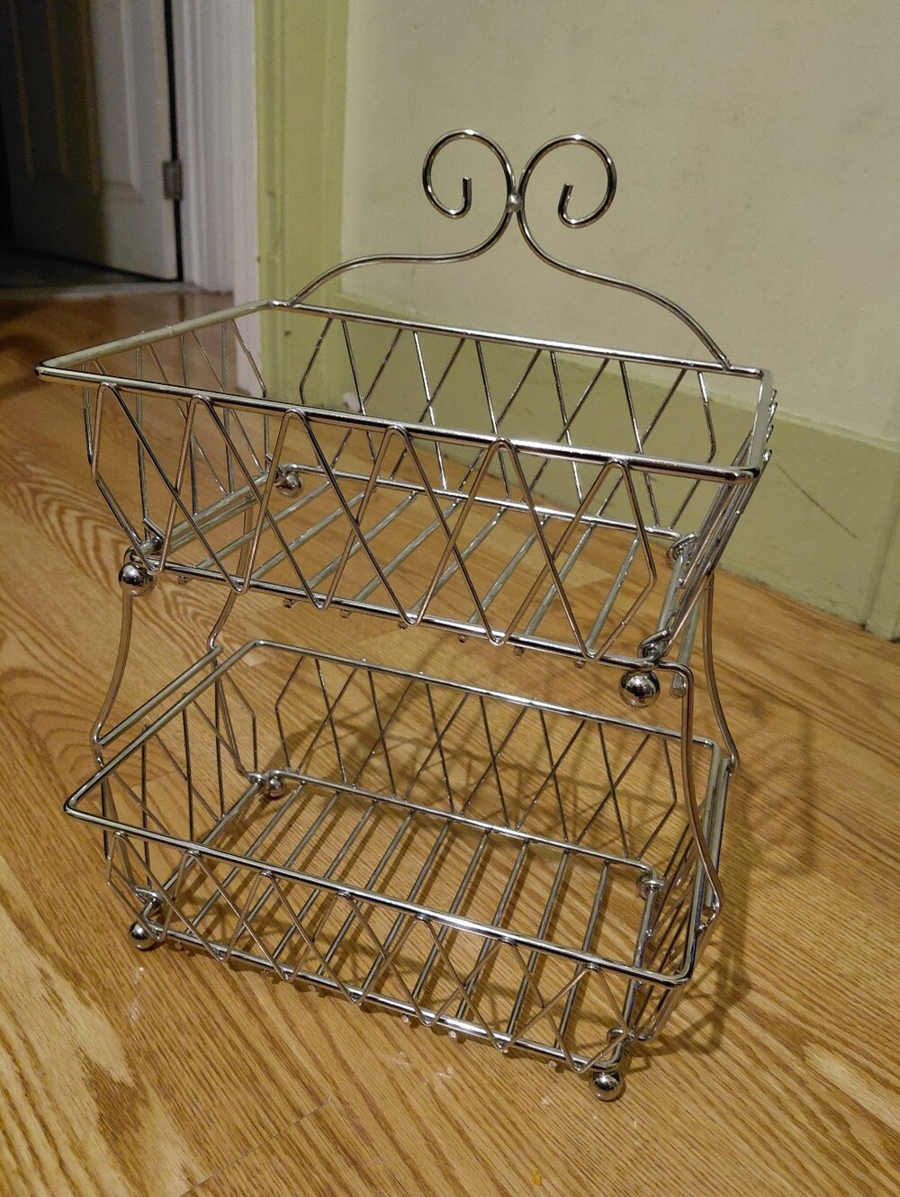 Stackable Chrome Wire Storage Baskets